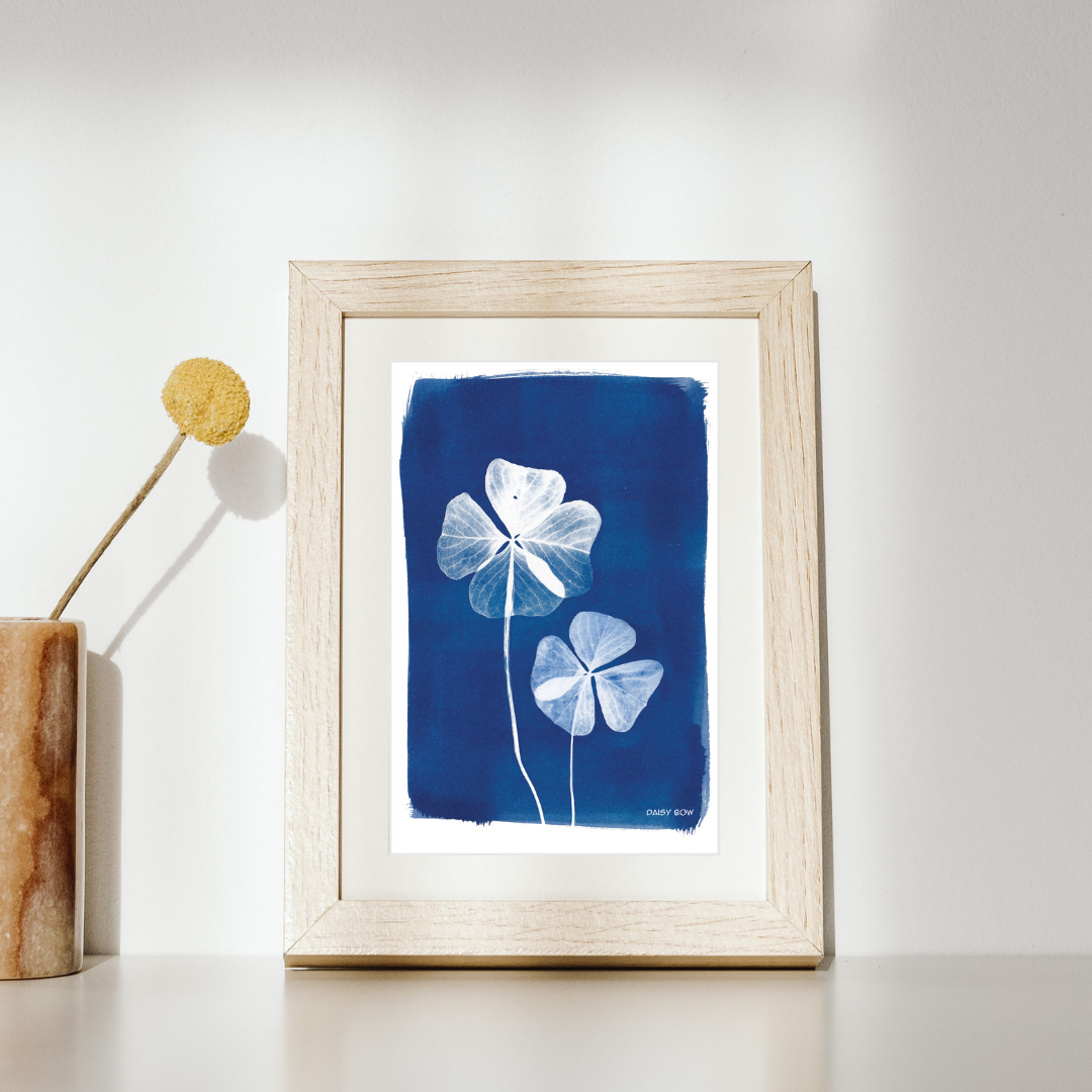 Good Luck Cyanotype Postcard: botanical print