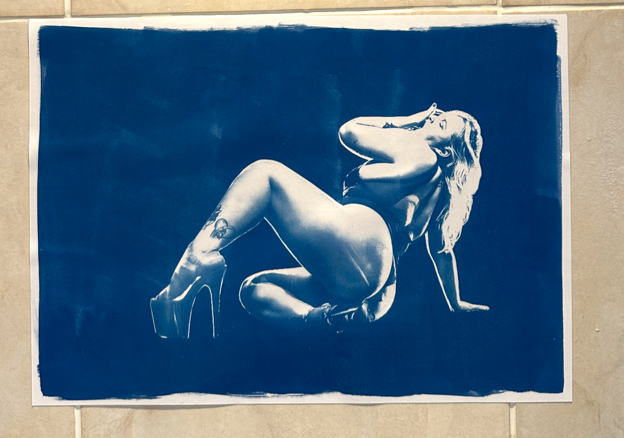 Portrait Small Poster Cyanotype Print