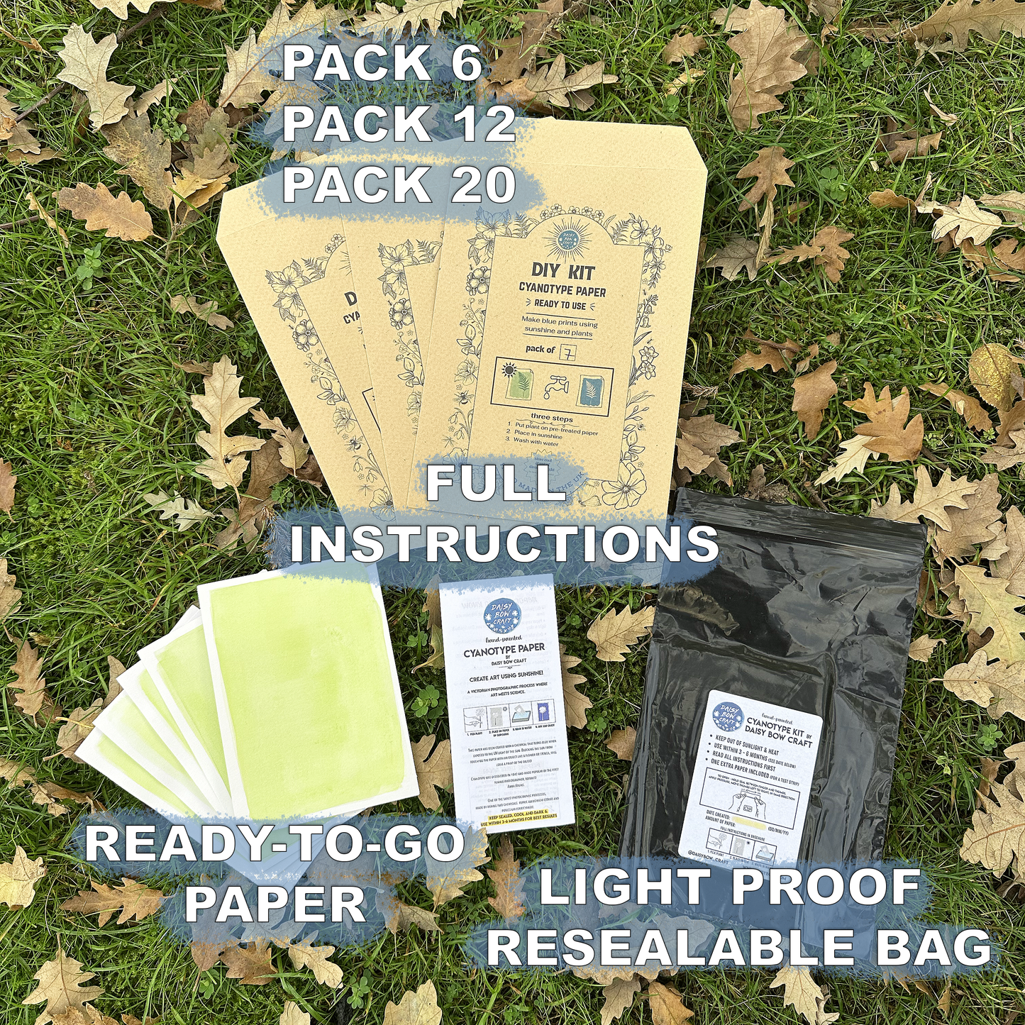 Easy Hand Painted Cyanotype Paper Kit by Daisy Bow