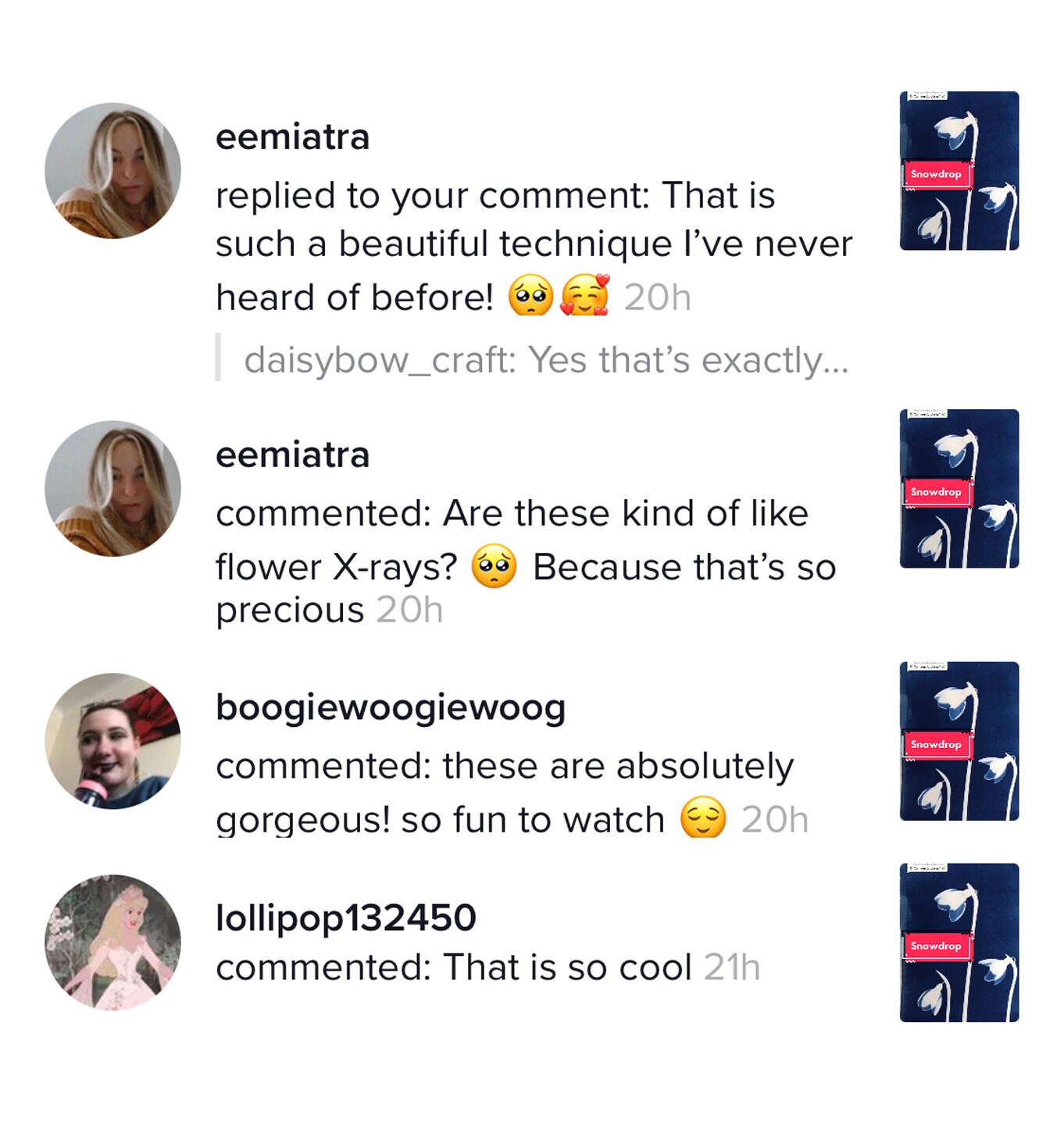 TikTok Snowdrop Print