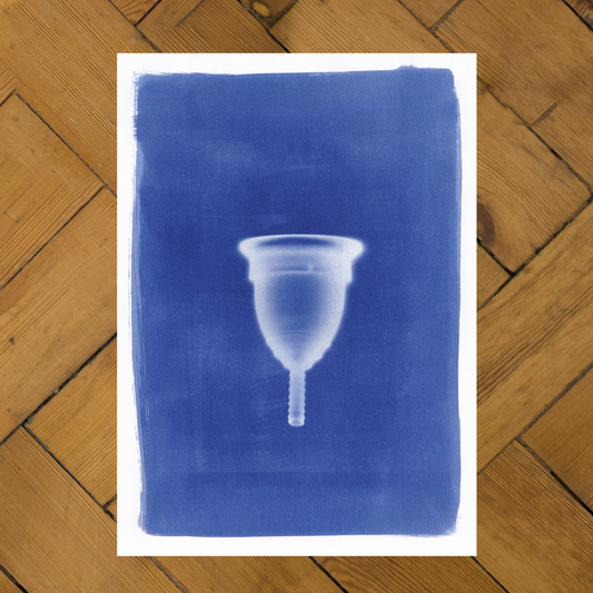 Mooncup Cyanotype Print