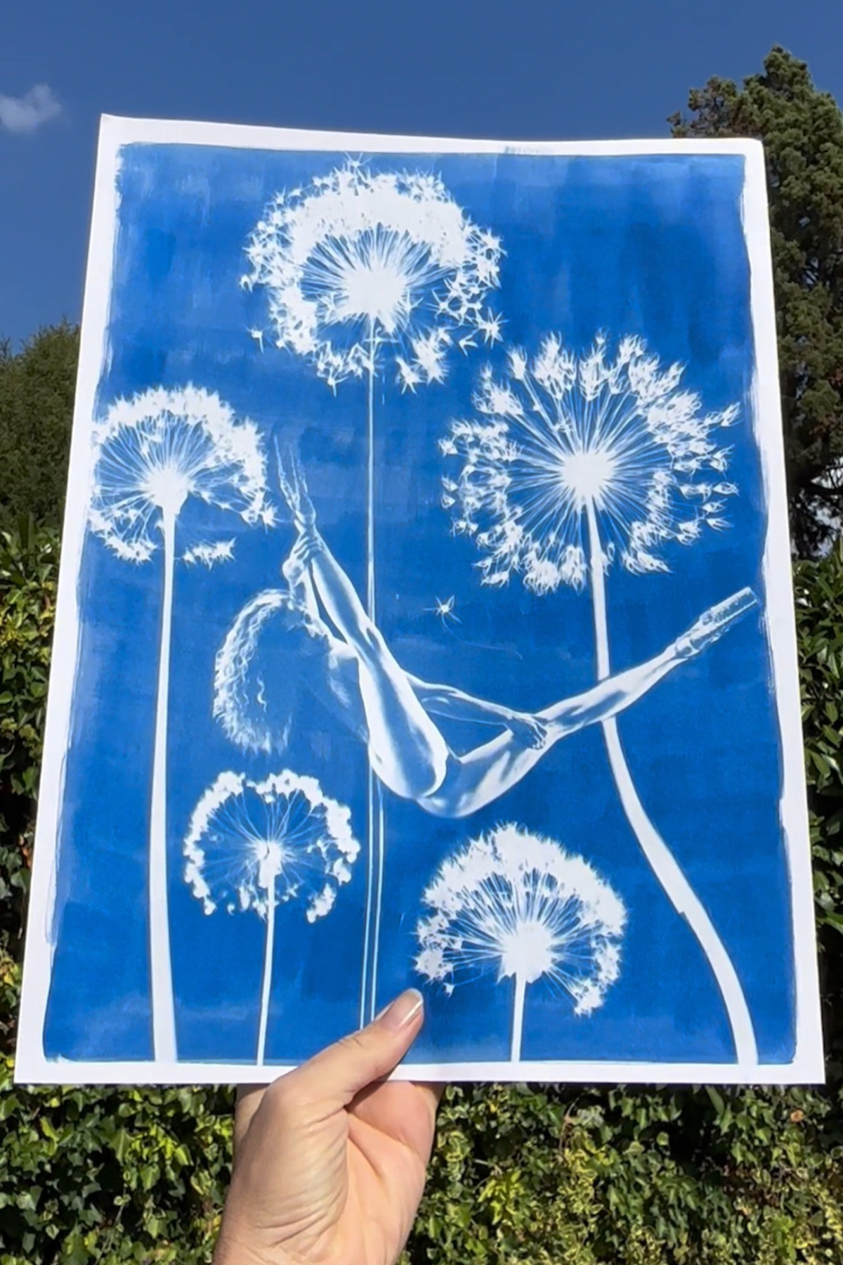 Custom Cyanotype Pole Art Print – One of a Kind Artwork