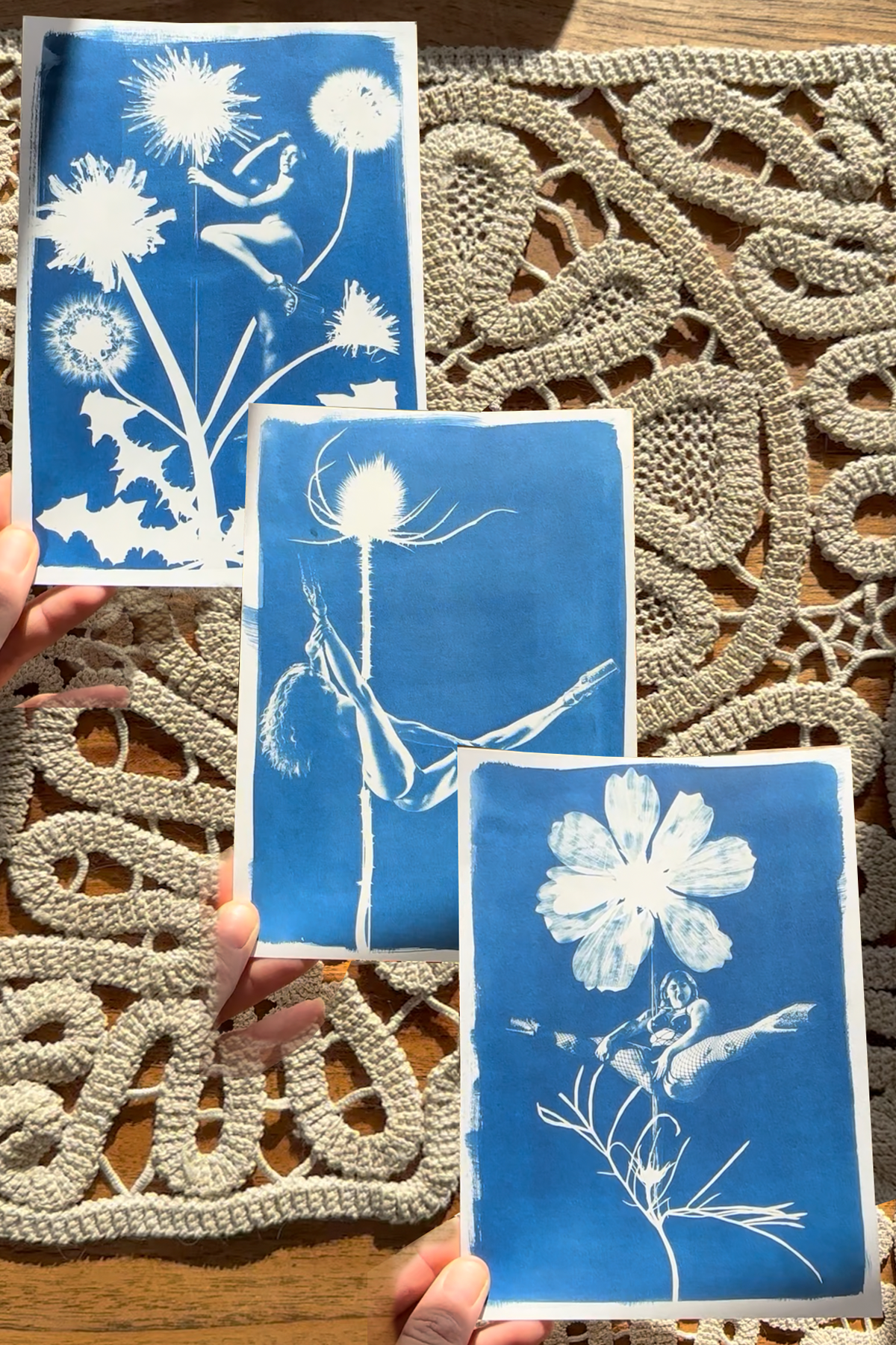 Custom Cyanotype Pole Art Print – One of a Kind Artwork