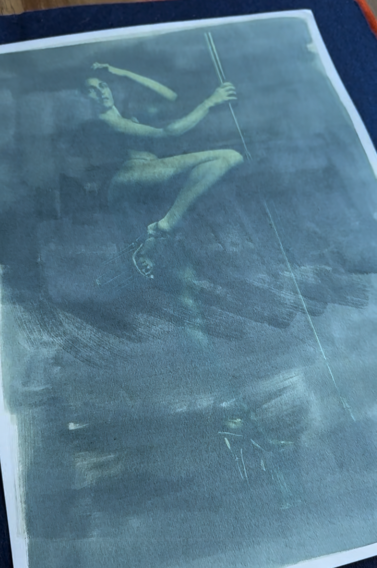 Portrait Small Poster Cyanotype Print