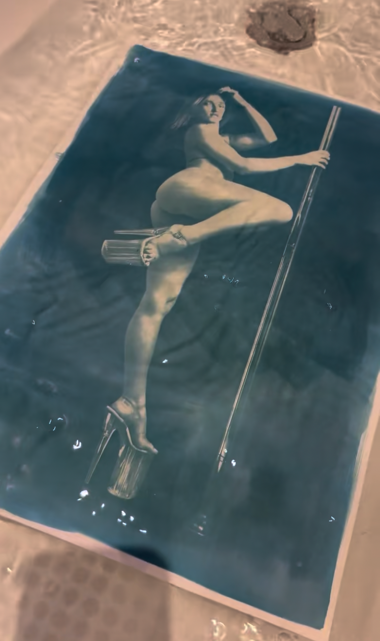 Portrait Small Poster Cyanotype Print