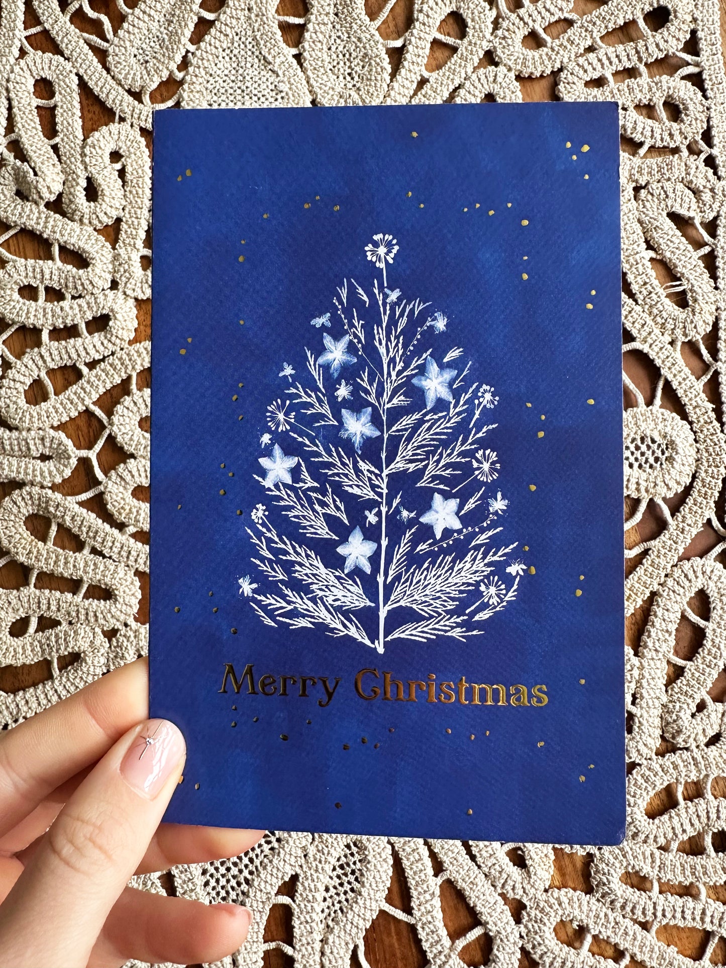 Christmas card with gold detail