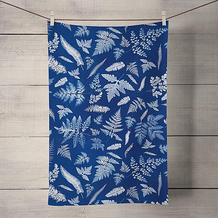 Organic cotton tea towels: nature inspired plant print