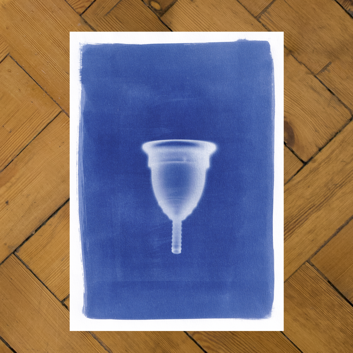 Mooncup Cyanotype Print